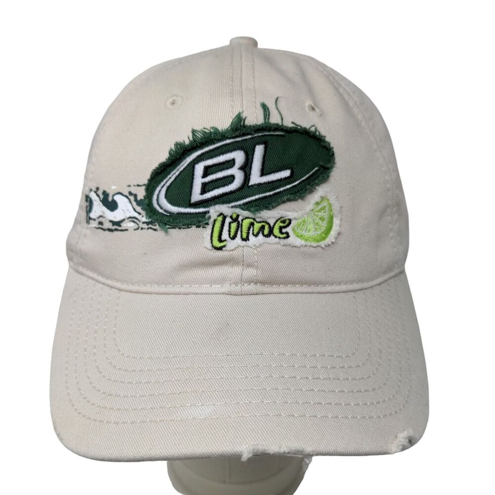Bud Light Men's Slideback Hat Tan Size OSFA Embroidered Bud Lime Logo 2008